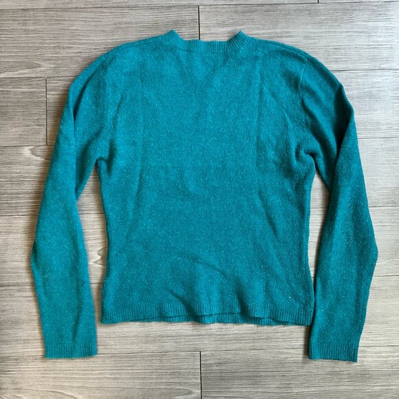 Vintage Harley Davidson Riding Knit Spellout V-Neck Turquoise Sweater Size L - Picture 3 of 3